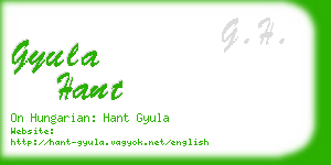 gyula hant business card